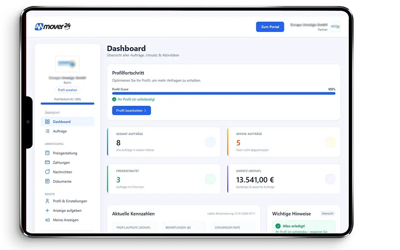 Dokumente und Preisgestaltung im Partner-Panel